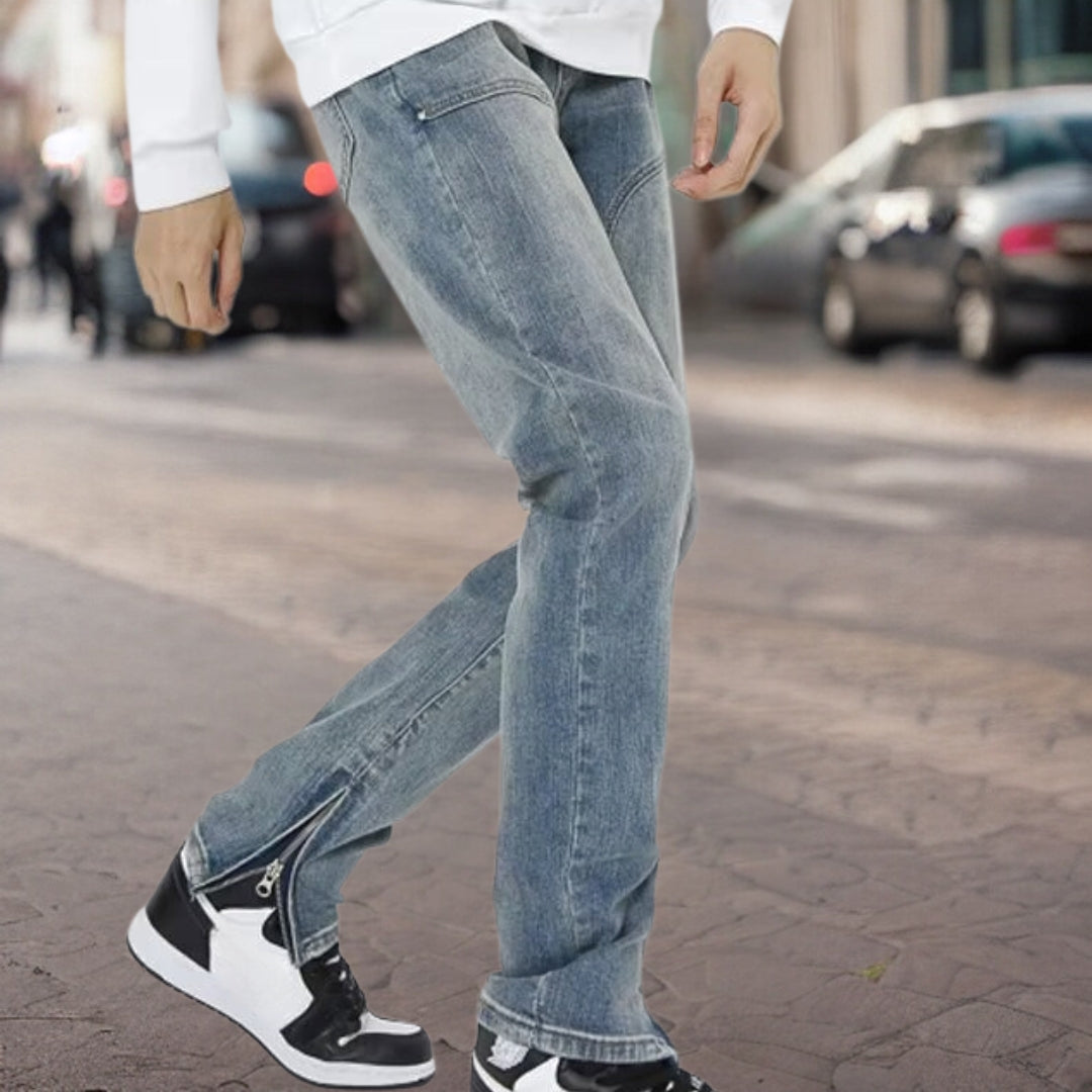 Matthias | Modische Denim-Hose mit seitlichem Reißverschluss