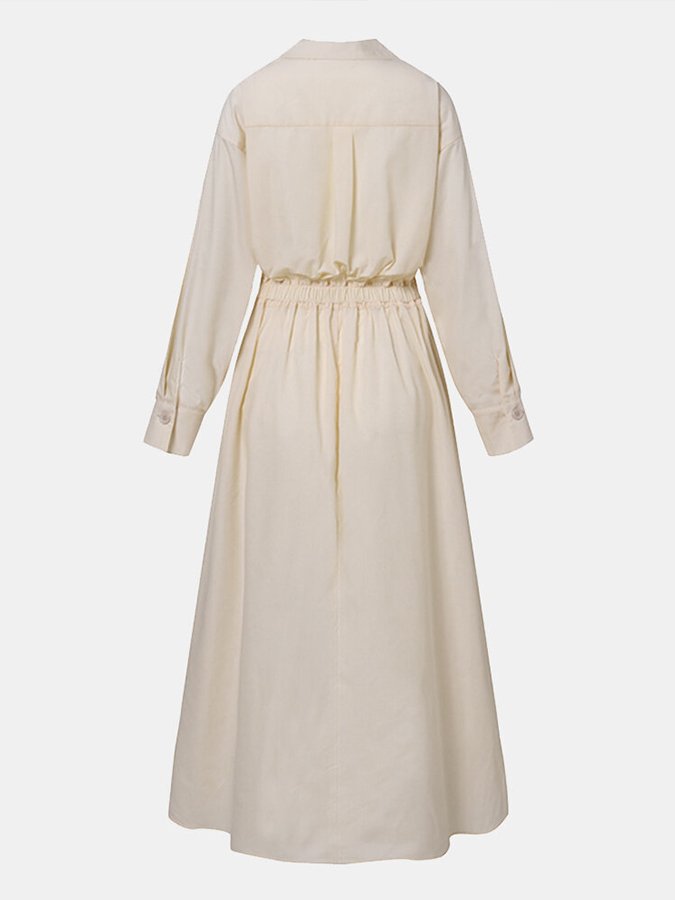 Langärmeliges Maxikleid mit Knöpfen