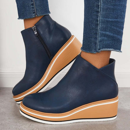 Stylische Reißverschluss-Stiefeletten mit Plateau