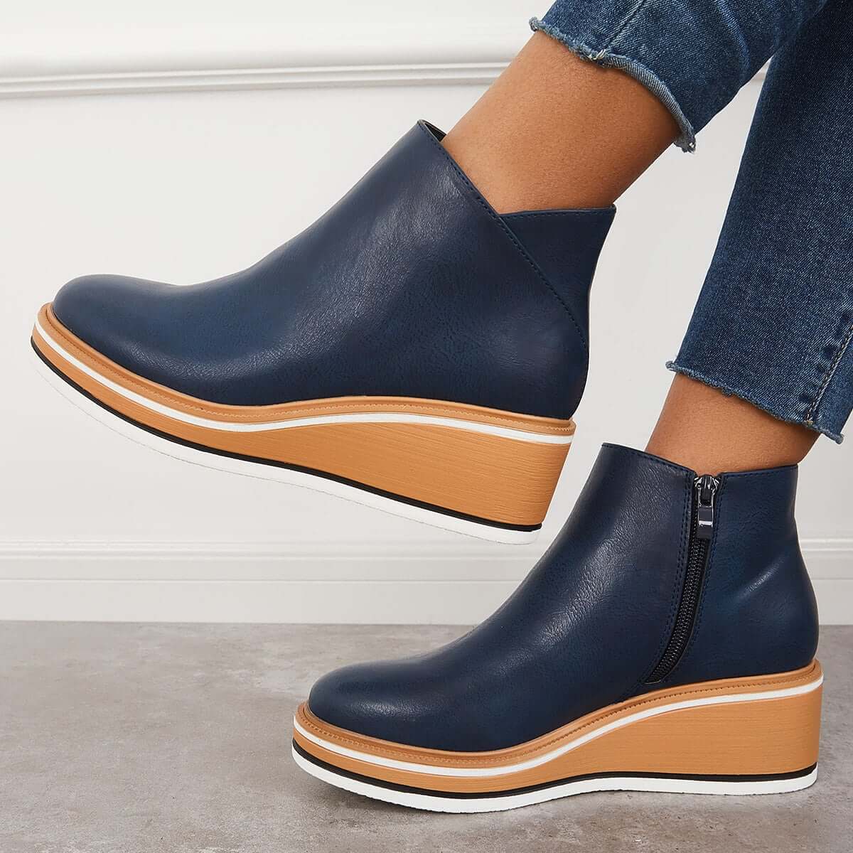 Stylische Reißverschluss-Stiefeletten mit Plateau