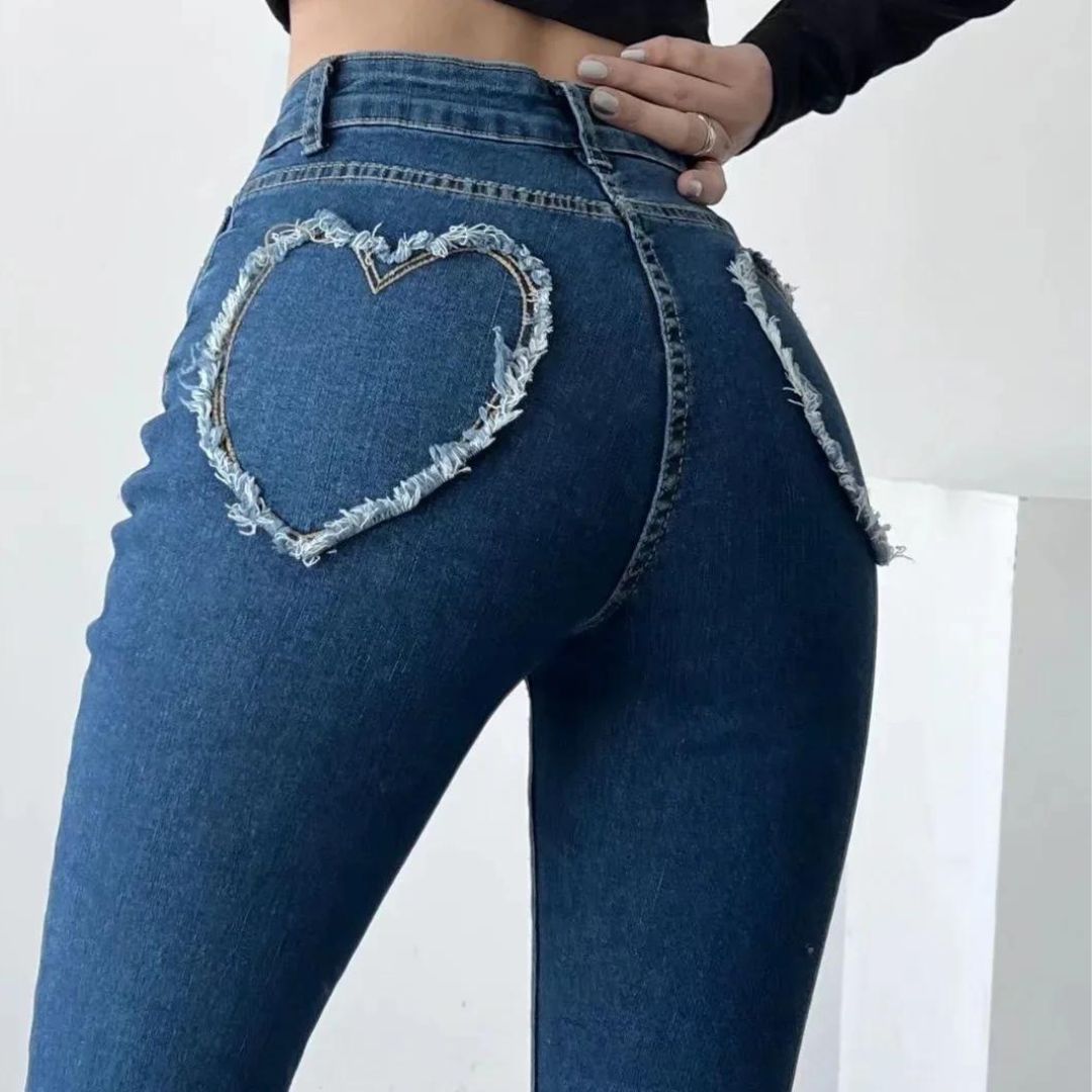 Ara | High-Waisted Jeans mit herzförmigen Rüschen