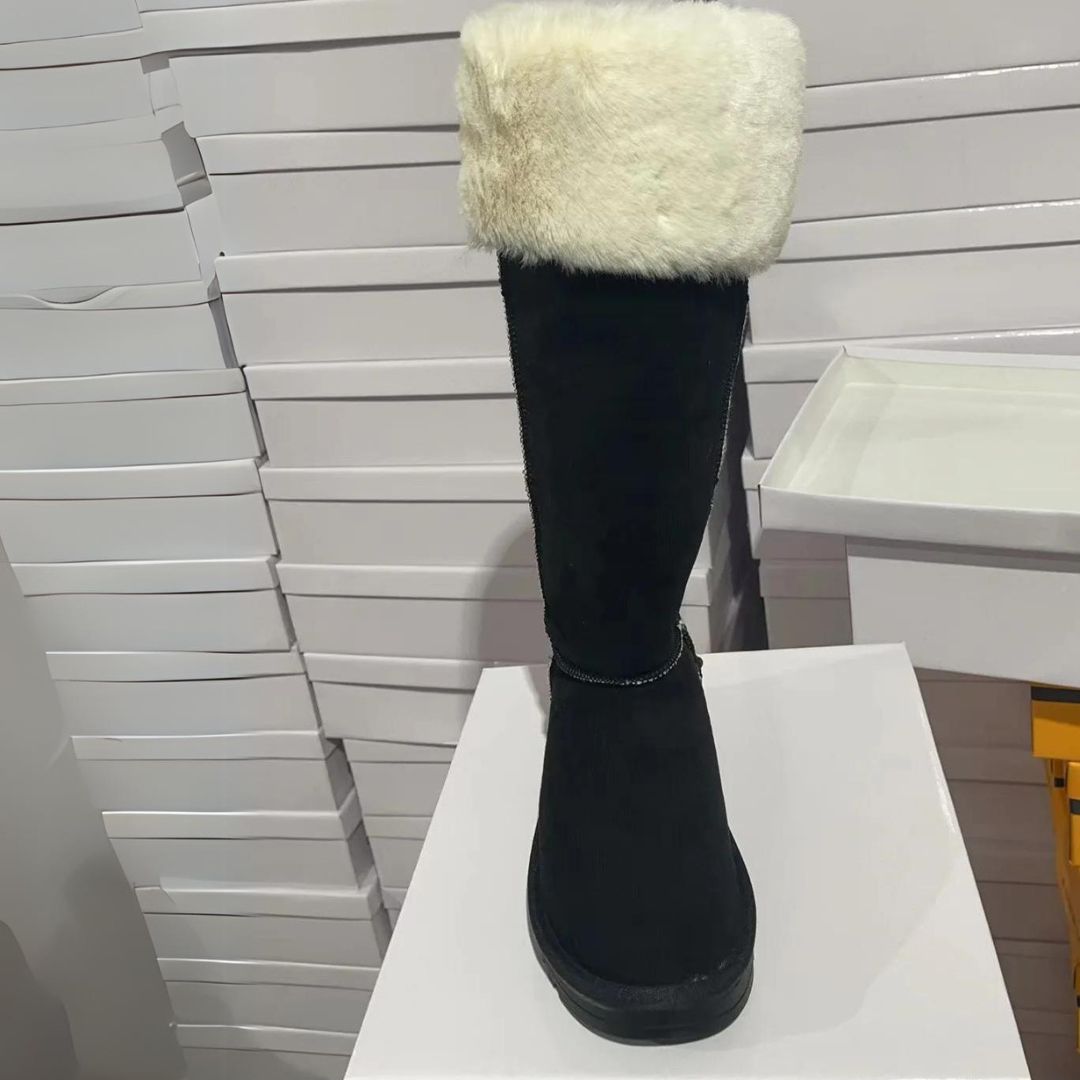 Elegante Winterstiefel aus Wildleder mit Plüschfutter