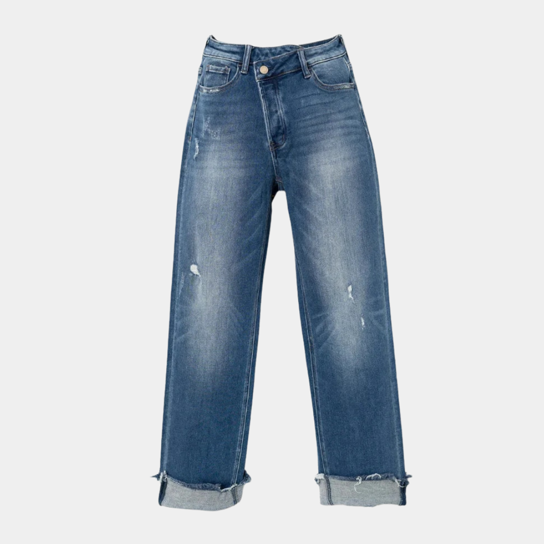 Trendige Jeanshose mit hoher Taille