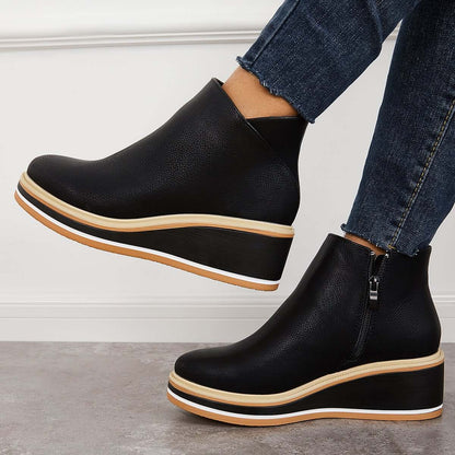 Stylische Reißverschluss-Stiefeletten mit Plateau