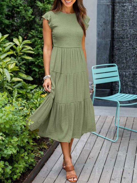 Elegante vintage zomer maxi jurk voor vrouwen