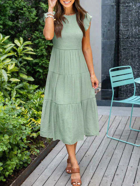 Elegante vintage zomer maxi jurk voor vrouwen