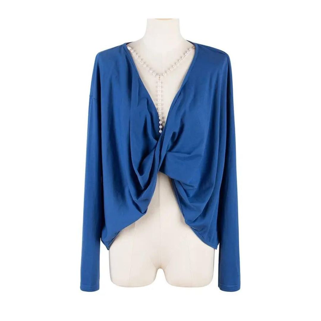 Elegante gekruiste blouse met lange mouwen