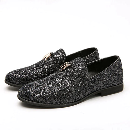 Elegante slip-on schoenen met glitters en kwastjes