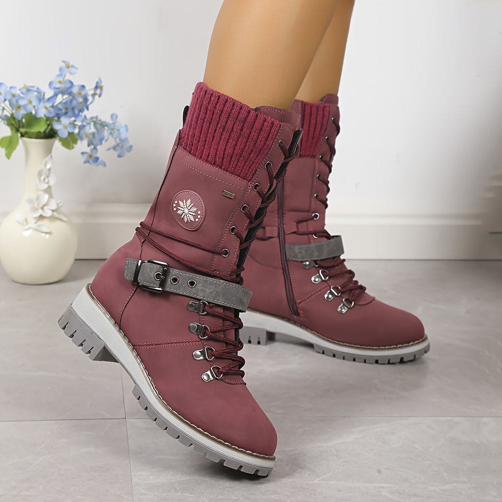 Elegante gestrickte Thermostiefel