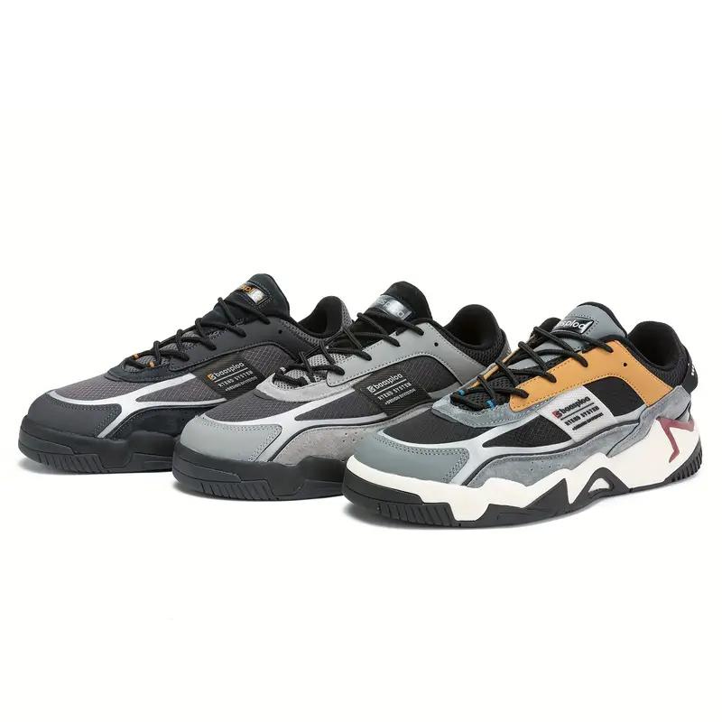 Dynamische colour block sneakers met een dikke zool