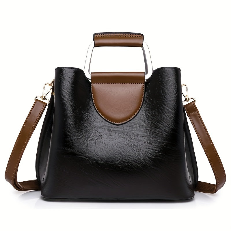 Elegante zweifarbige Ledertasche