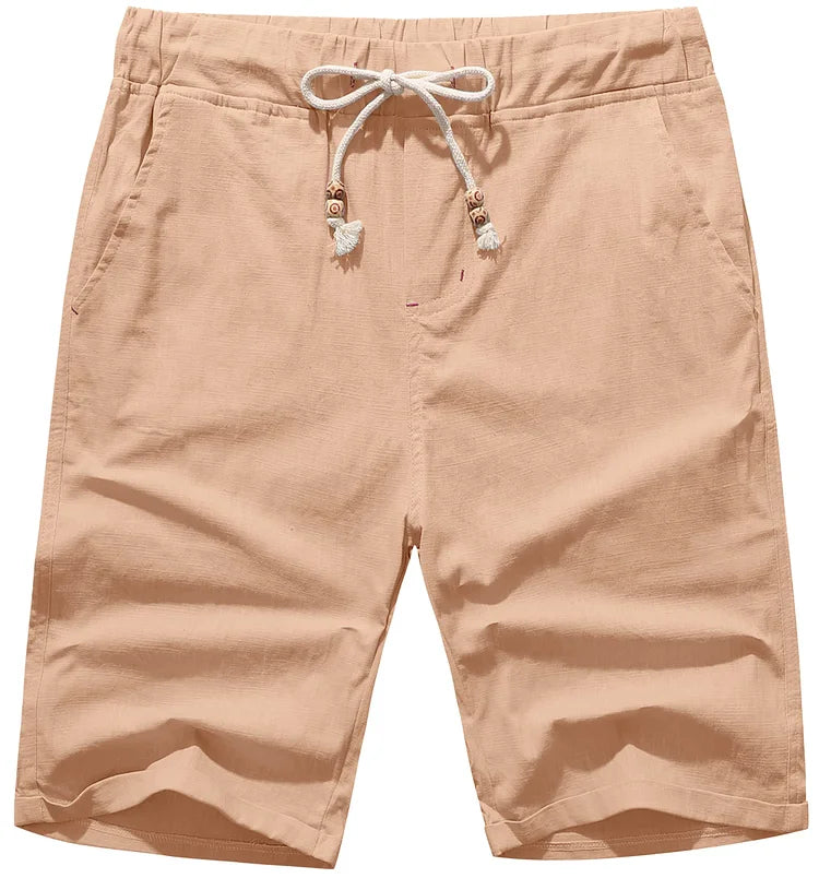 Strandshorts aus Leinen mit Kordelzug für Männer