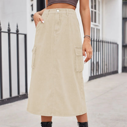 Trendy utility midirok met zakken