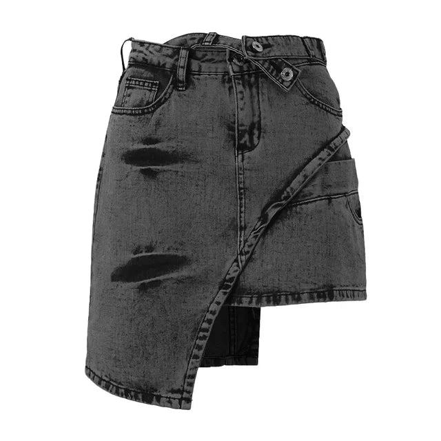 Verwitterte Denim-Shorts mit Acid-Waschung