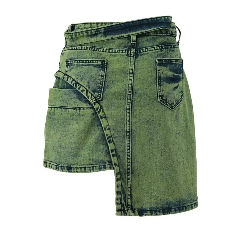 Verwitterte Denim-Shorts mit Acid-Waschung