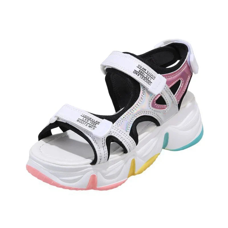 Bunte Plateausandalen