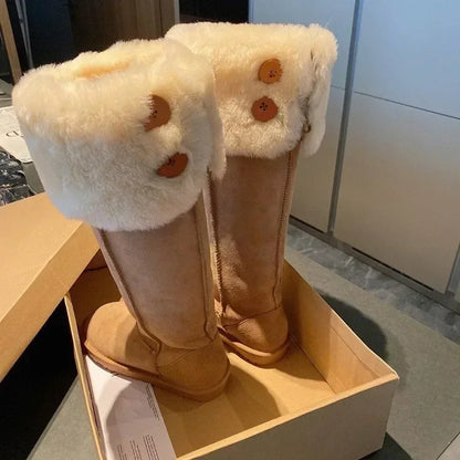 Elegante Winterstiefel aus Wildleder mit Plüschfutter