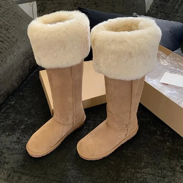 Elegante Winterstiefel aus Wildleder mit Plüschfutter