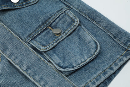 Vielseitiger Jeansrock mit mehreren Taschen