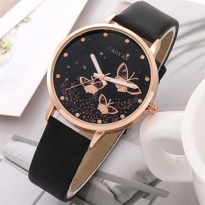 Bold Complete Set: 6er Set Damenuhren Ladies Fashion Butterfly Watch New simple casual ladies analogue wristwatch bracelet gift without box