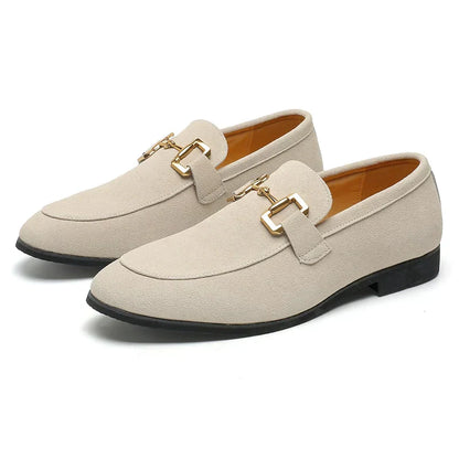 Wildleder-Loafer mit Metallschnalle