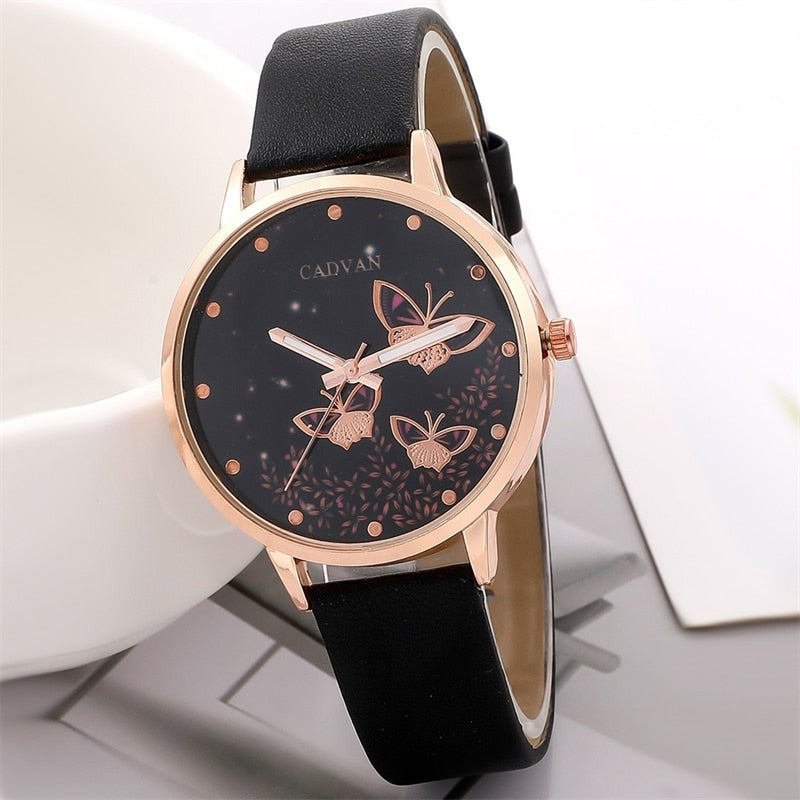 Bold Complete Set: 6er Set Damenuhren Ladies Fashion Butterfly Watch New simple casual ladies analogue wristwatch bracelet gift without box