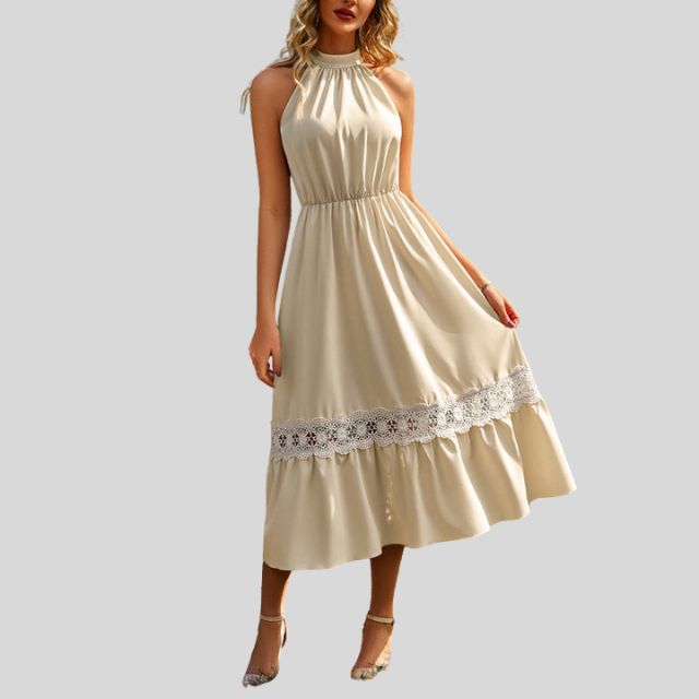 Elegante maxi-jurk met hoge taille