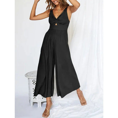 Eleganter ärmelloser Jumpsuit mit weitem Bein