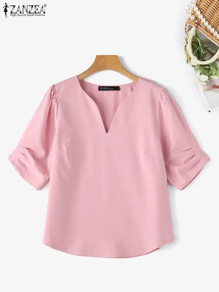 Elegante Bluse mit V-Ausschnitt