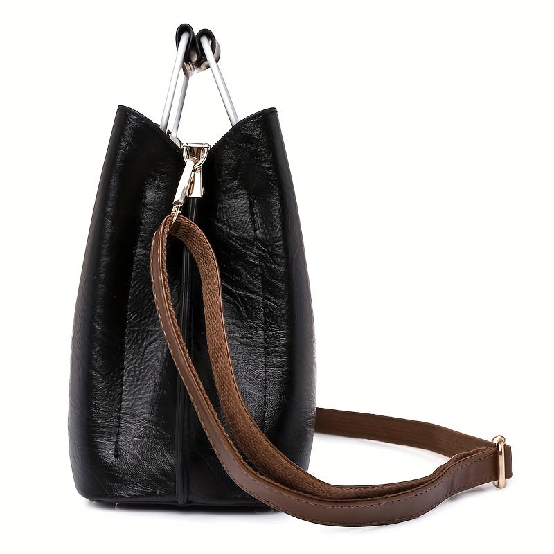 Elegante zweifarbige Ledertasche