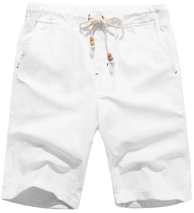 Strandshorts aus Leinen mit Kordelzug für Männer