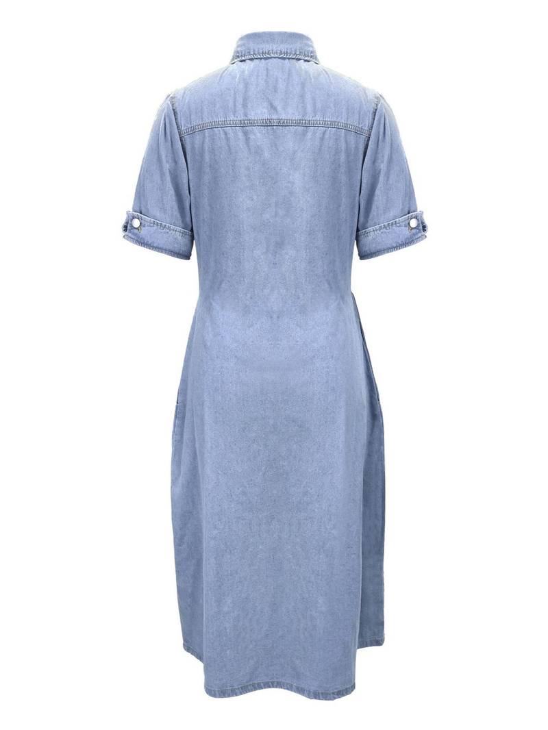 A-Linien-Denimkleid mit Pattentaschen