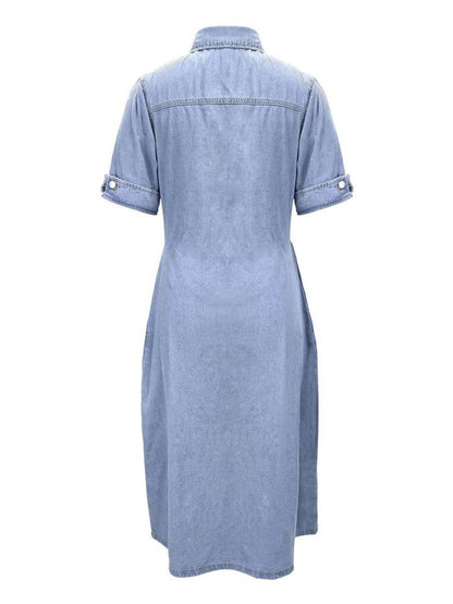 A-Linien-Denimkleid mit Pattentaschen