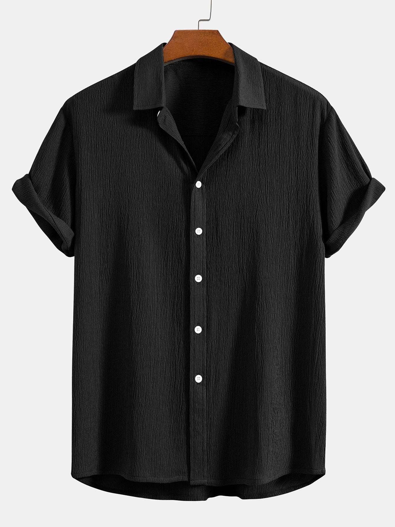 Zerknittertes, strukturiertes Button-Down-Hemd