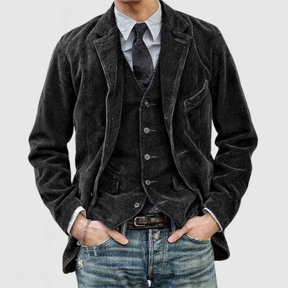 Vintage Cordjacke &amp; Weste mit Aufschlägen für Männer