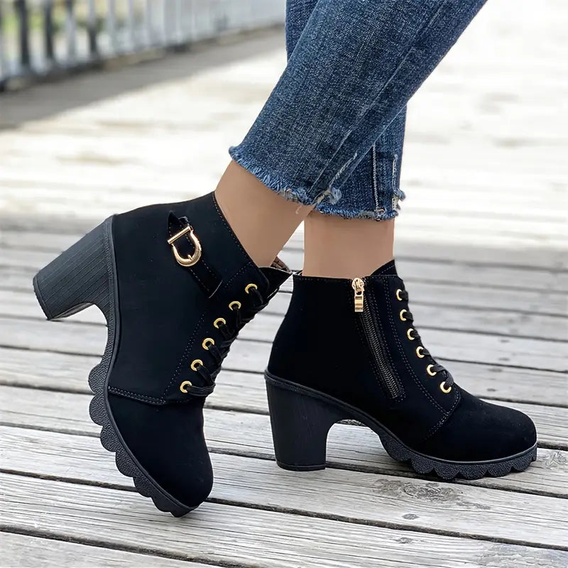 StyleSavvy Ankle Boots mit Reißverschluss - Ankle Boots