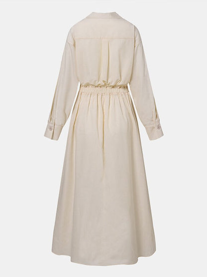 Langärmeliges Maxikleid mit Knöpfen