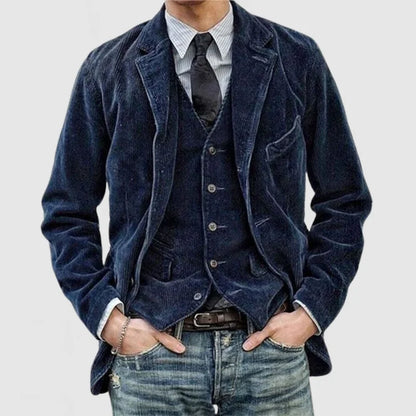 Vintage Cordjacke &amp; Weste mit Aufschlägen für Männer