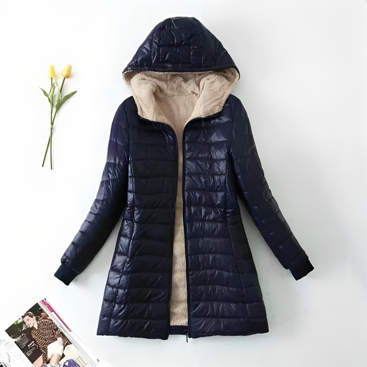 Winterjacke mit Kapuze aus Baumwolle für Damen