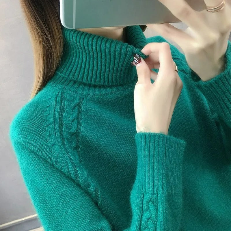 Damenstrickpullover mit Rollkragen