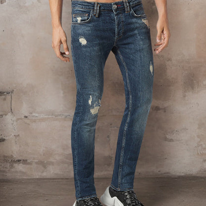 Vico | Stretch-Jeans mit gerissenen Kanten in schmaler Passform