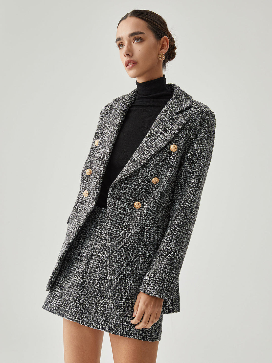 Blazer mit Knopfleiste aus Tweed