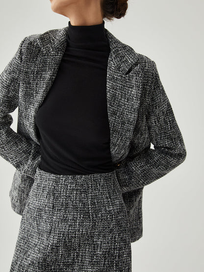 Blazer mit Knopfleiste aus Tweed