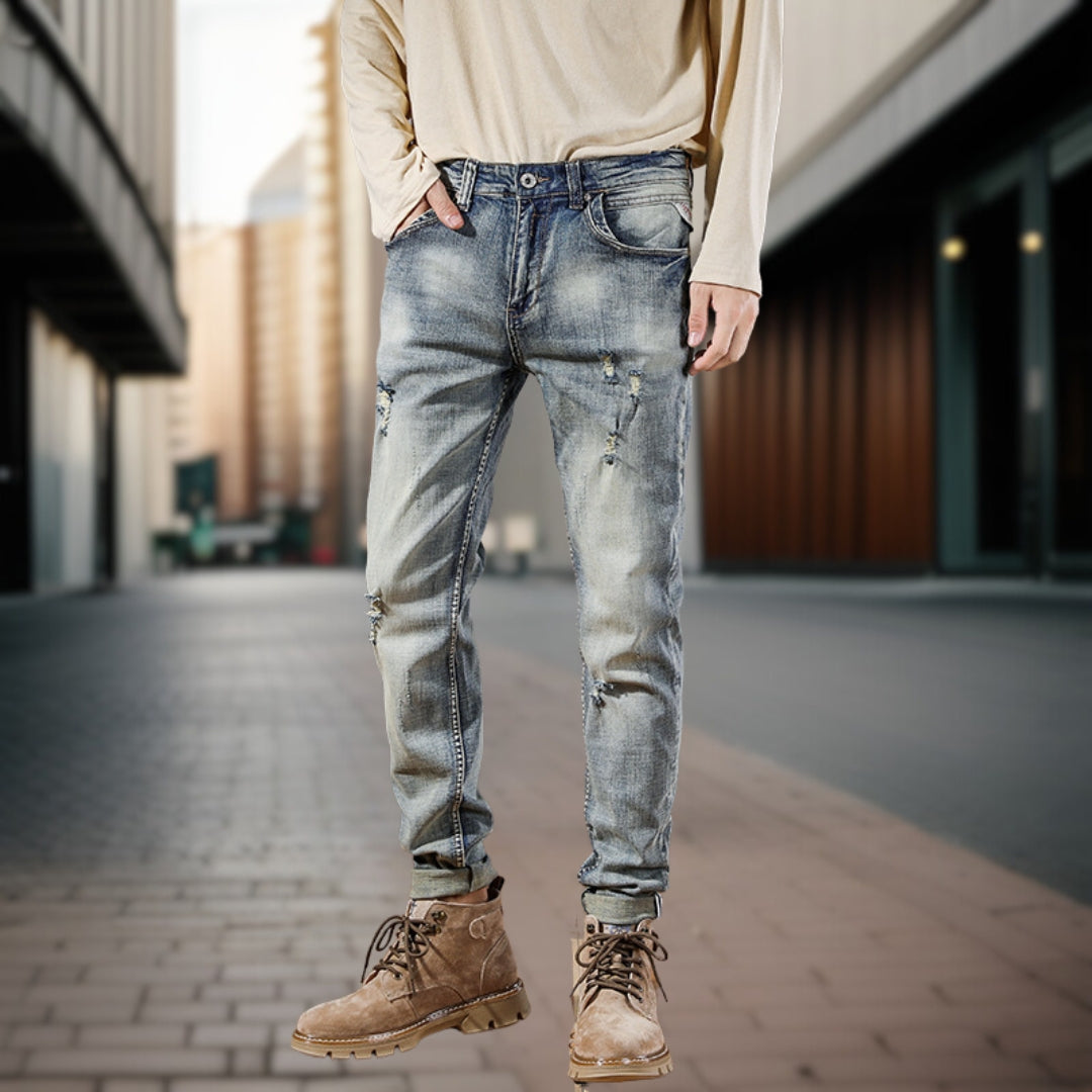 Bastian | Retro-Jeans mit Knitterfalten