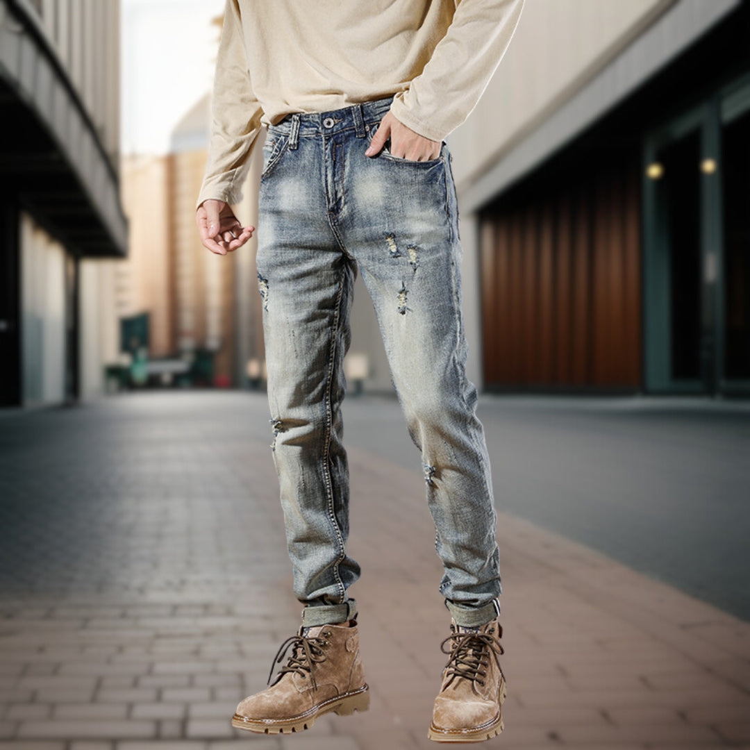 Bastian | Retro-Jeans mit Knitterfalten