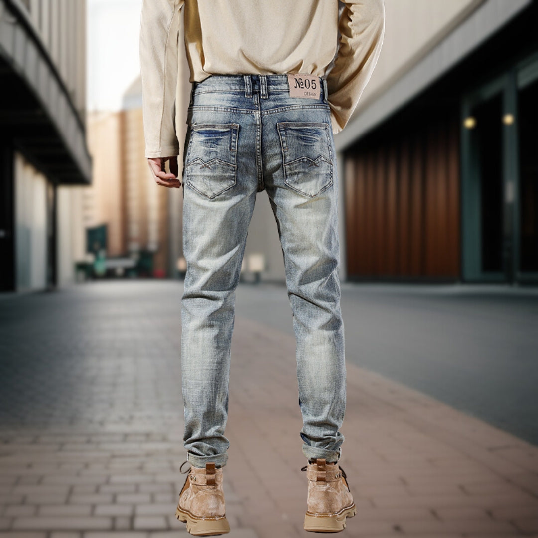 Bastian | Retro-Jeans mit Knitterfalten