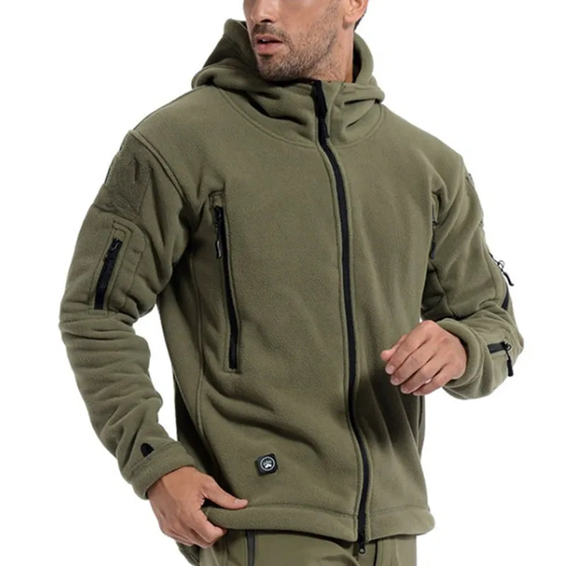 Warmer Militär-Fleece-Kapuzenpullover für Männer