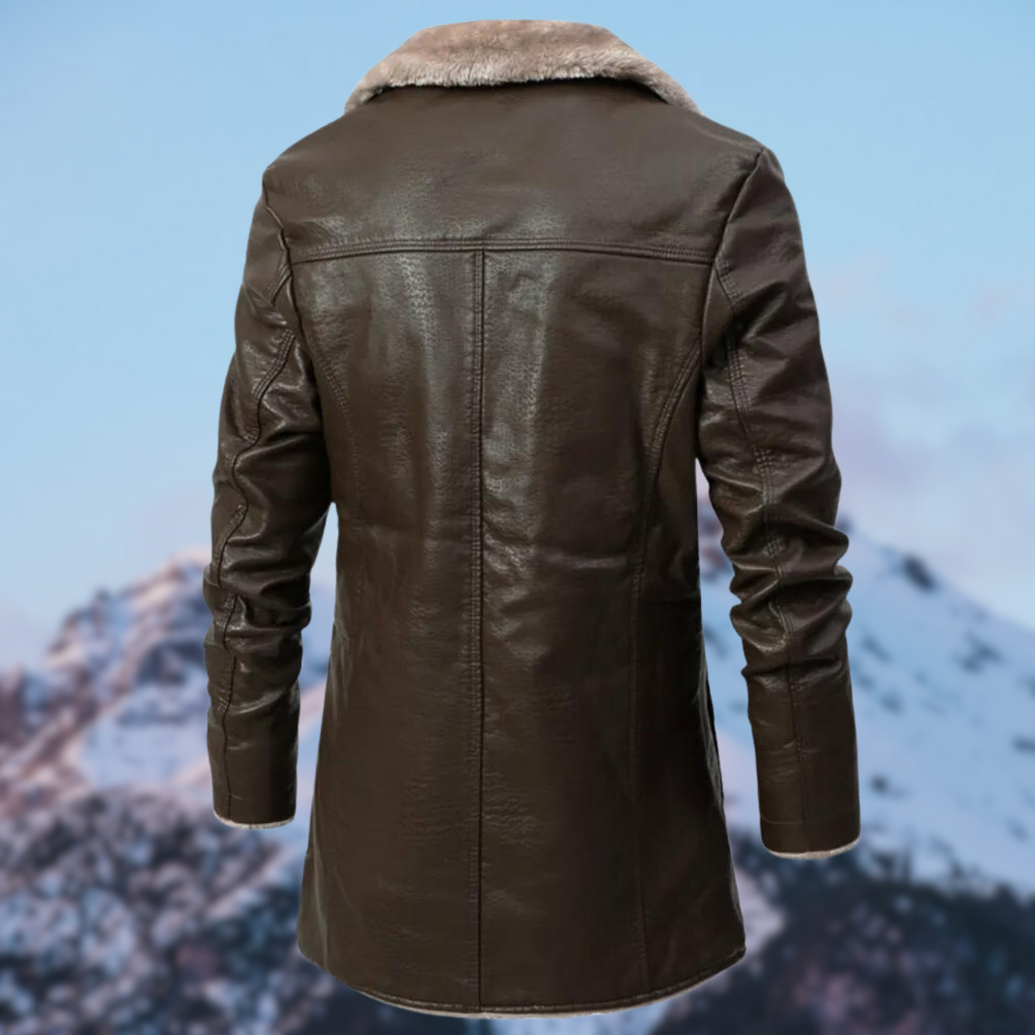 Winterliche Leder-Fleecejacke