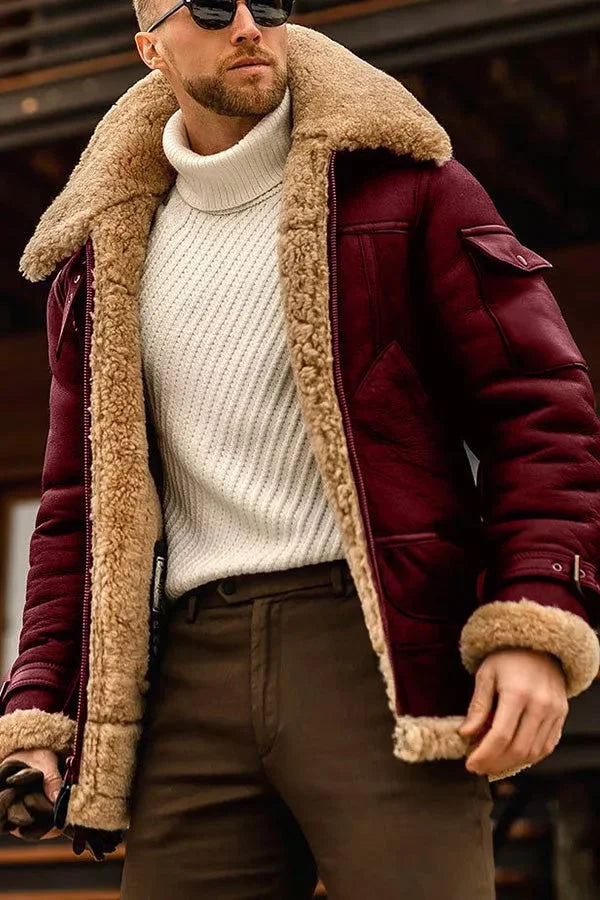 Harry - Camel stylische Herren Fliegerlederjacke