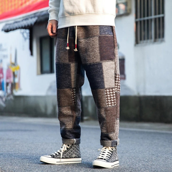 Baumwoll-Sweatpants mit Patchwork